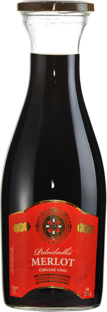 Twist Merlot 1 l/6ks červené polosladké víno Moldavsko