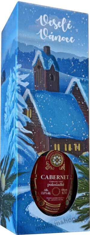 Cabernet - Vánoční krabička 0,75l/12ks  červené polosladké víno