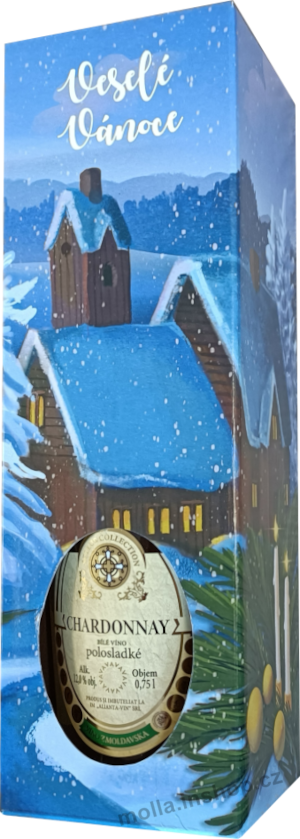 Chardonnay - Vánoční krabička 0,75l/12ks  bílé polosladké víno