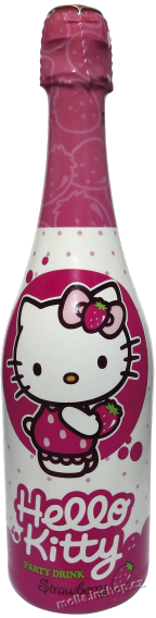 Dětské šampaňské 0,75 l/6ks Hello Kitty Party drink jahoda  sklo Royal