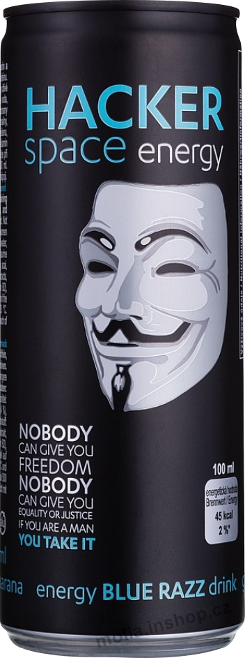 Hacker BLUE RAZZ 0,25l/24ks /modrý/   plech energy