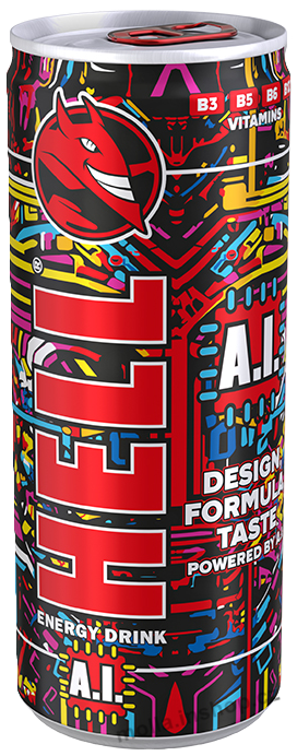Hell AI energy drink 250ml/24ks plech umělá inteligence