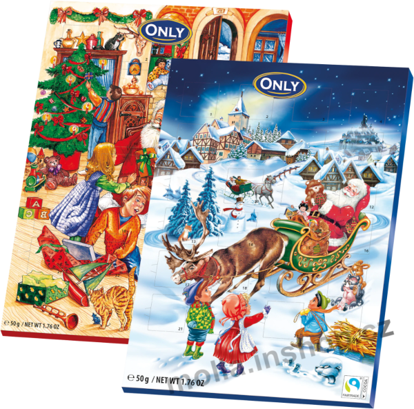 Adventní kalendář 50g/30ks ONLY vánoce