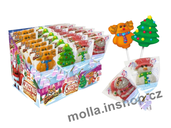 JF Christmas Marshmallow Lollipop 35g/24ks lízátko Jimmy Fox