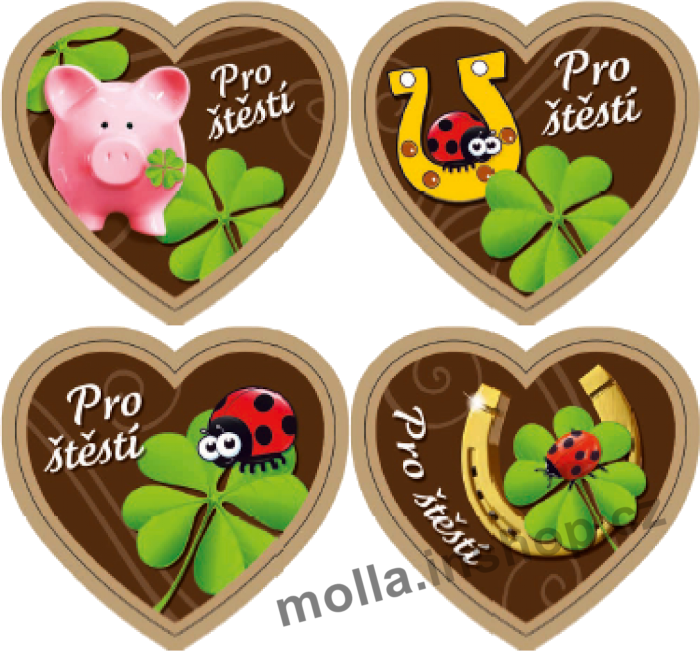 Ván. nug. srdíčko Pro štěstí 24g/40ks Vánoce