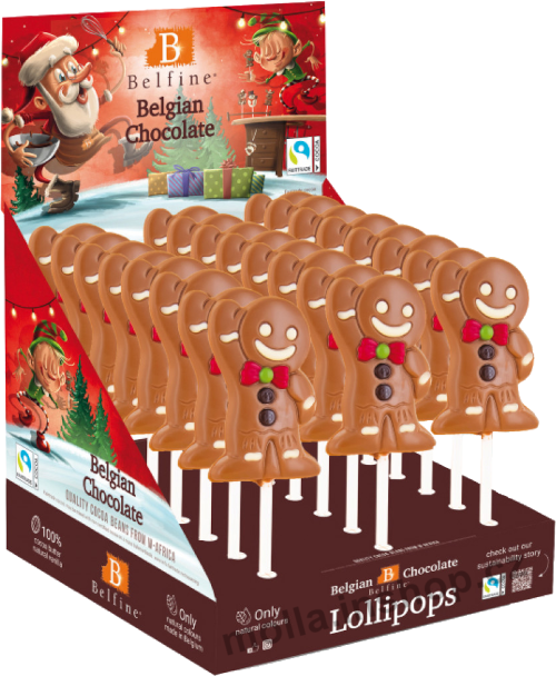 Čoko lízátko Pan Perníček 25g/24ks Vánoce