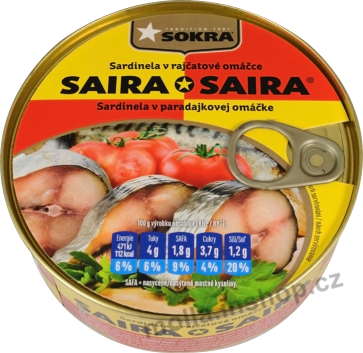 SAIRA v rajčatové omáčce 240g/24ks SOKRA