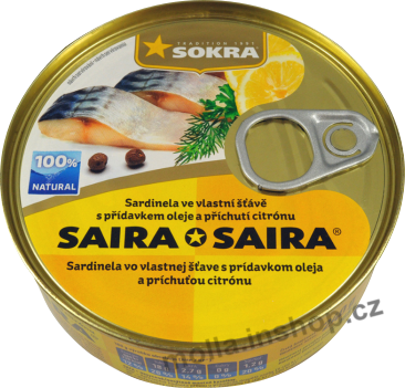 SAIRA citron ve vlastní šťávě s olejem a citronem 240g/24ks