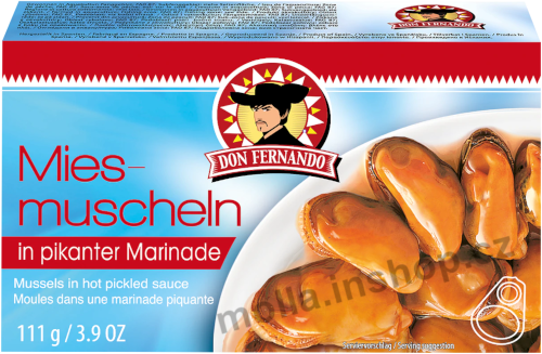 Slávky v pikantní marinádě 111g/25ks Don Fernando mušle