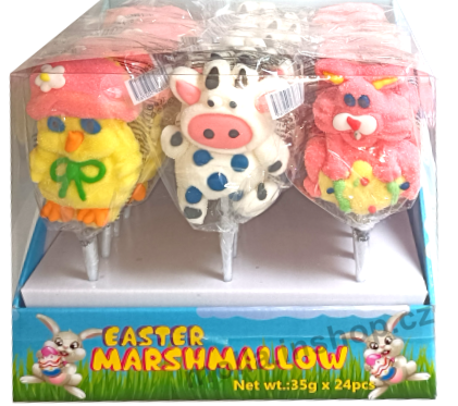 Velik.líz. Kráva 35g/24ks E2 Marshmallow Easter