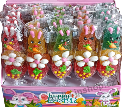 Velikon.lízátka Jelly Big 50g/30ks Happy Easter