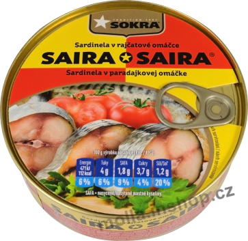 SAIRA v rajčatové omáčce 240g/24ks SOKRA