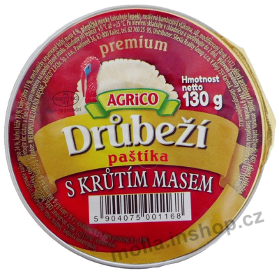 Agrico Drůbeží paštika s krůtím masem 130g/12ks
