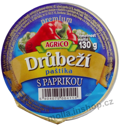 Agrico Drůbeží paštika s paprikou 130g/12ks